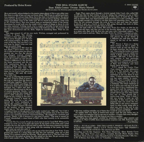 Bill Evans - The Bill Evans Album (Vinyl, LP, Album, Reissue, Stereo) Very Good (VG) / Very Good (VG)