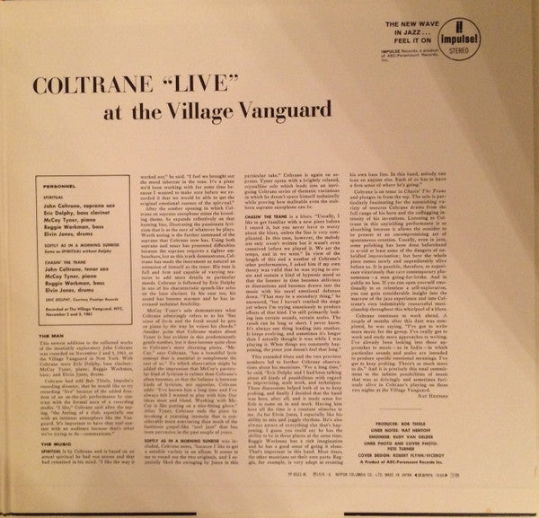 John Coltrane - "Live" At The Village Vanguard (Vinyl, LP, Album, R...