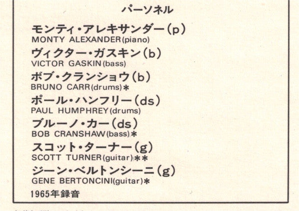 Monty Alexander - Spunky (Vinyl, LP, Album, Reissue, Stereo) Very Good (VG) / Very Good (VG)