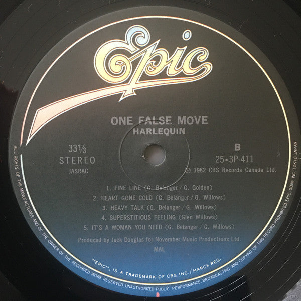 Harlequin (3) - One False Move (Vinyl, LP, Album) Very Good Plus (VG+) / Very Good Plus (VG+)