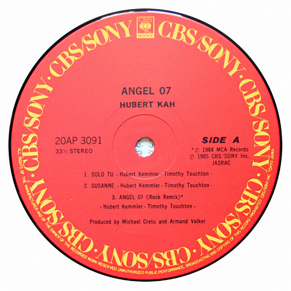 Hubert Kah - Angel 07 (Vinyl, 12", 33 ⅓ RPM) Near Mint (NM or M-) / Very Good Plus (VG+)