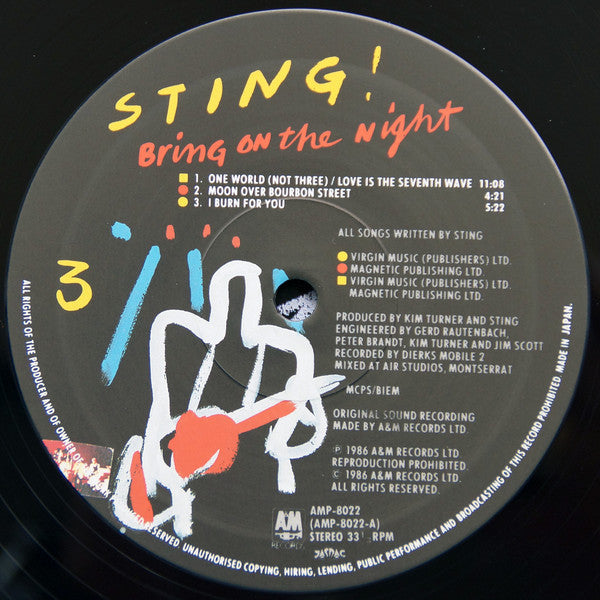 Sting - Bring On The Night (Vinyl, LP, Album, Stereo)