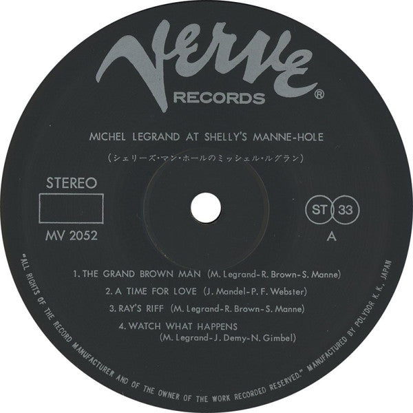 Michel Legrand - At Shelly's Manne-Hole (Vinyl, LP, Album, Reissue) Very Good Plus (VG+) / Very Good Plus (VG+)