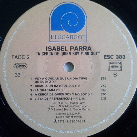 Isabel Parra - Acerca De Quién Soy Y No Soy (Vinyl, LP, Stereo, Mono) Very Good (VG) / Good Plus (G+)