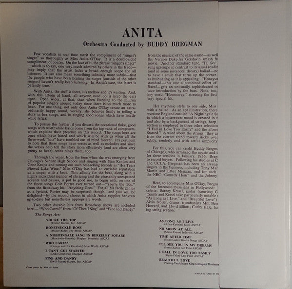 Anita O'Day - Anita (Vinyl, LP, Album, Reissue, Mono) Very Good (VG) / Very Good (VG)