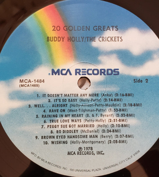 Buddy Holly - 20 Golden Greats (Vinyl, LP, Compilation, Reissue) Very Good (VG) / Very Good Plus (VG+)