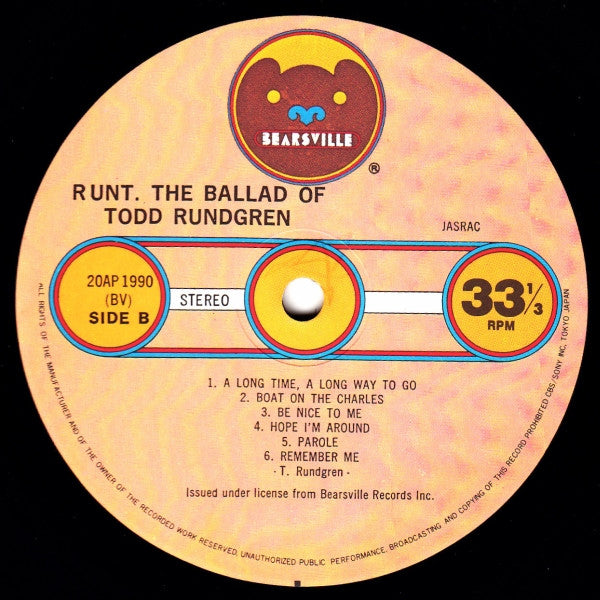 Runt - The Ballad Of Todd Rundgren (Vinyl, LP, Album, Reissue)