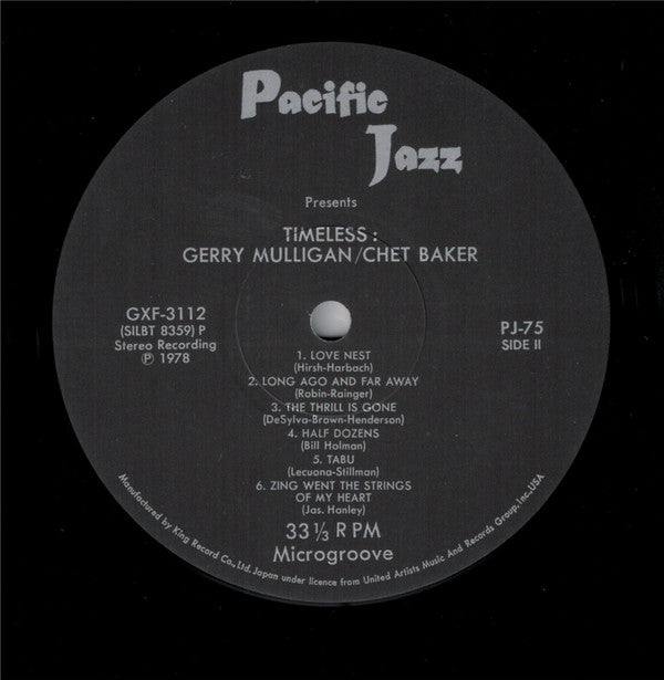 Gerry Mulligan - Timeless (Vinyl, LP, Compilation, Reissue, Stereo) Very Good (VG) / Very Good (VG)