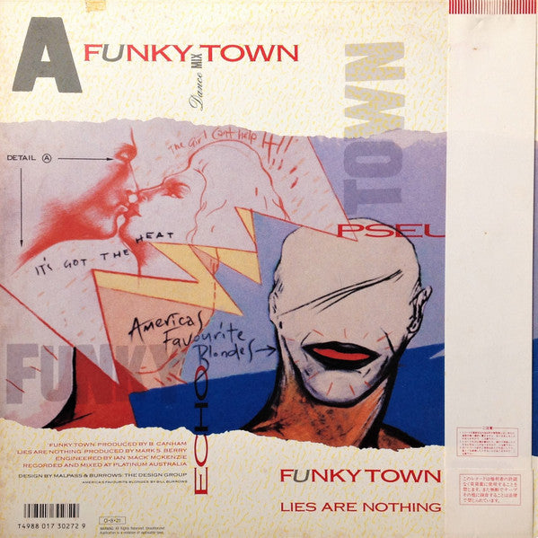Pseudo Echo - Funkytown (Vinyl, 12", 45 RPM, Stereo) Very Good Plus (VG+) / Very Good Plus (VG+)
