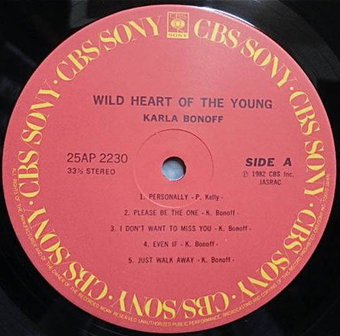 Karla Bonoff - Wild Heart Of The Young (Vinyl, LP, Album) Very Good Plus (VG+) / Very Good (VG)