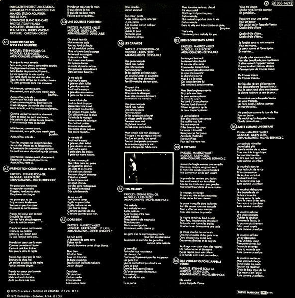 Julien Clerc - N° 7 (Vinyl, LP, Album) Very Good (VG) / Good Plus (G+)