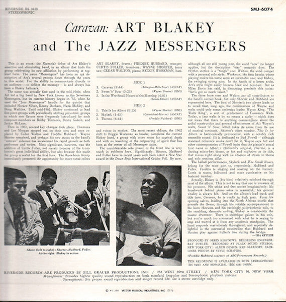 Art Blakey & The Jazz Messengers - Caravan (Vinyl, LP, Album, Reissue, Stereo) Very Good Plus (VG+) / Good Plus (G+)