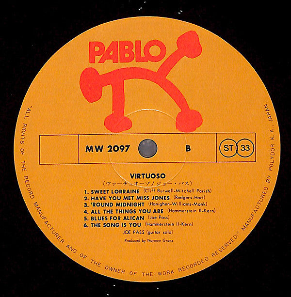 Joe Pass - Virtuoso (Vinyl, LP, Album)