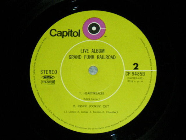 Grand Funk Railroad - Live Album (2xVinyl, LP, Album, Stereo) Good Plus (G+) / Good Plus (G+)