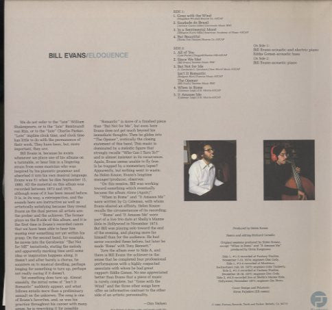 Bill Evans - Eloquence (Vinyl, LP, Album)