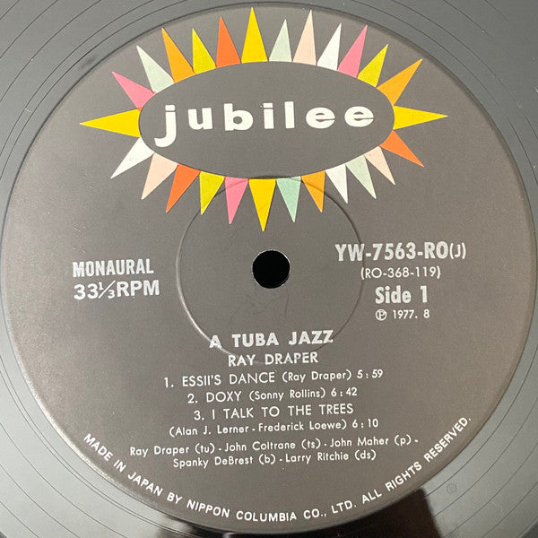 Ray Draper - A Tuba Jazz (Vinyl, LP, Album, Reissue, Mono) Near Mint (NM or M-) / Very Good (VG)