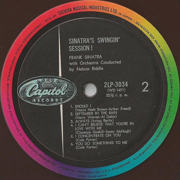 Frank Sinatra - Sinatra's Swingin' Session!!! (Vinyl, LP, Album, Mono) Very Good (VG) / Very Good (VG)