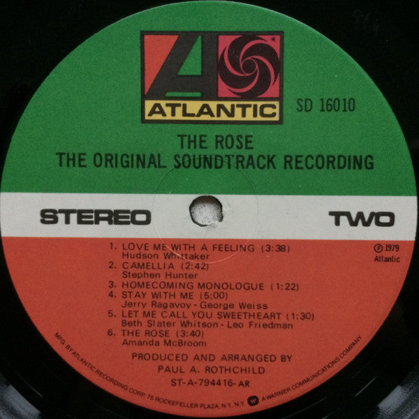 Bette Midler - The Rose - The Original Soundtrack Recording (Vinyl, LP, Album) Very Good (VG) / Good Plus (G+)
