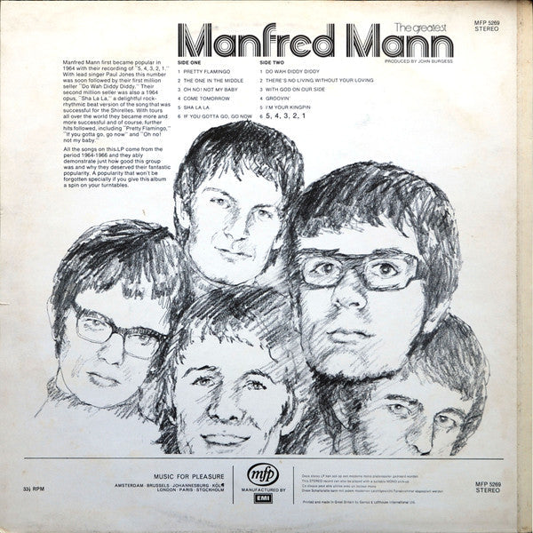 Manfred Mann - The Greatest (Vinyl, LP, Compilation) Good Plus (G+) / Good Plus (G+)