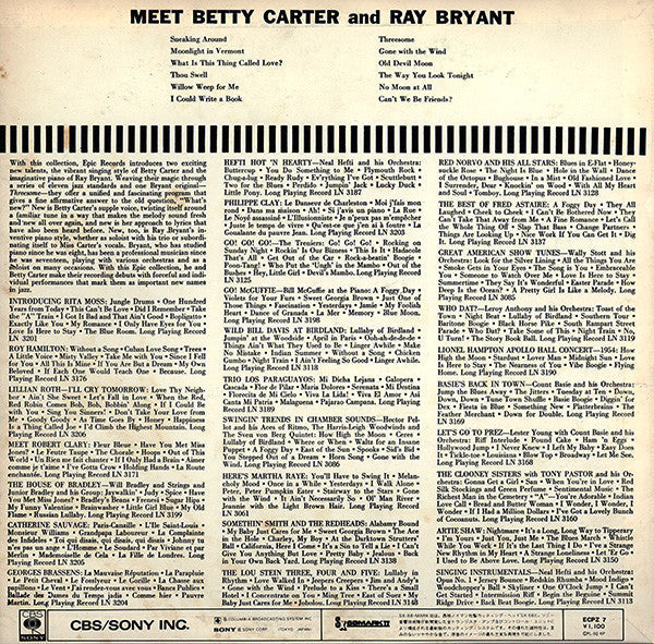 Betty Carter - Meet Betty Carter And Ray Bryant (Vinyl, LP, Album, Mono, Reissue) Very Good (VG) / Very Good (VG)