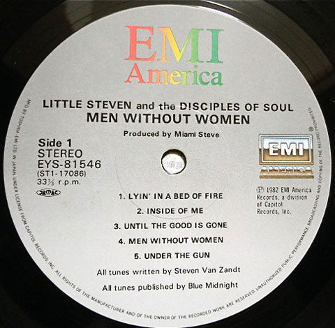 Little Steven And The Disciples Of Soul - Men Without Women (Vinyl, LP, Album) Very Good Plus (VG+) / Very Good Plus (VG+)