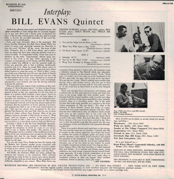 Bill Evans Quintet - Interplay = インタープレイ (Vinyl, LP, Album, Reissue, Stereo) Near Mint (NM or M-) / Very Good Plus (VG+)