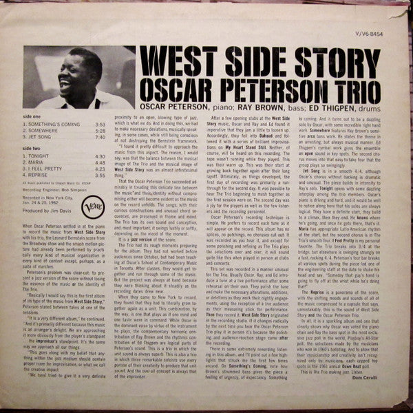 The Oscar Peterson Trio - West Side Story (Vinyl, LP, Album, Stereo)