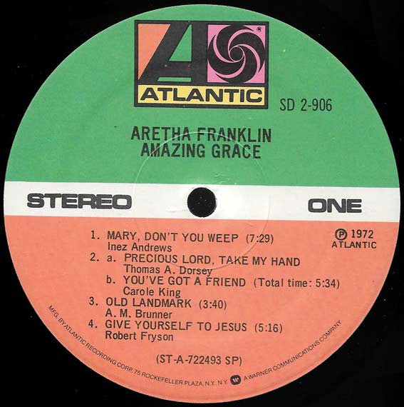 Aretha Franklin - Amazing Grace (2xVinyl, LP, Album, Reissue) Very Good Plus (VG+) / Very Good (VG)
