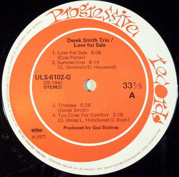 Derek Smith Trio - Love For Sale (Vinyl, LP, Album) Very Good (VG) / Very Good Plus (VG+)