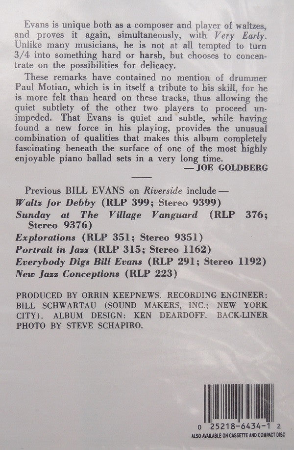 The Bill Evans Trio - Moon Beams (Vinyl, LP, Album, Reissue, Remastered, Stereo) Near Mint (NM or M-) / Very Good Plus (VG+)