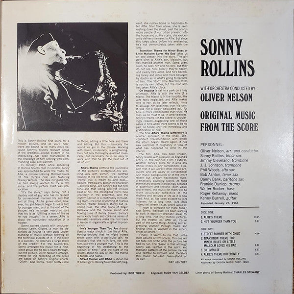Sonny Rollins - Original Music From The Score "Alfie" (Vinyl, LP, A...
