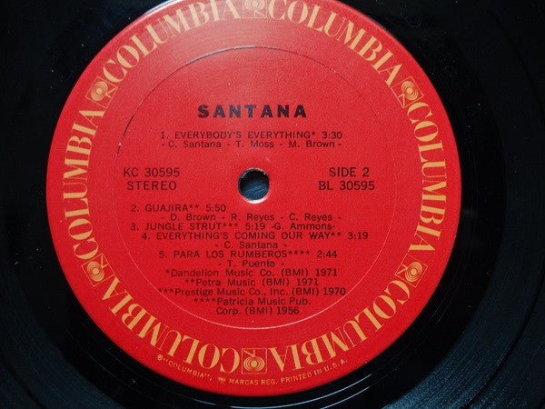 Santana - Santana (Vinyl, LP, Album, Stereo) Very Good Plus (VG+) / Very Good (VG)