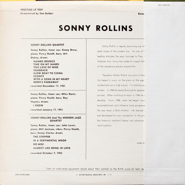 Sonny Rollins - Sonny Rollins With The Modern Jazz Quartet (Vinyl, ...