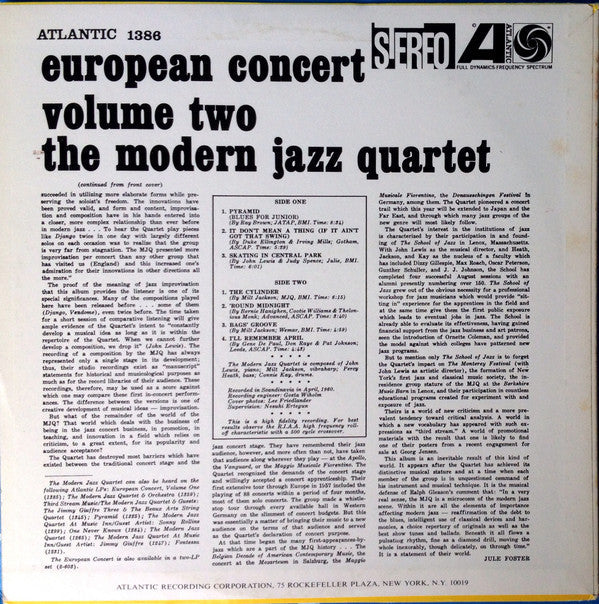 The Modern Jazz Quartet - European Concert: Volume Two (Vinyl, LP, ...