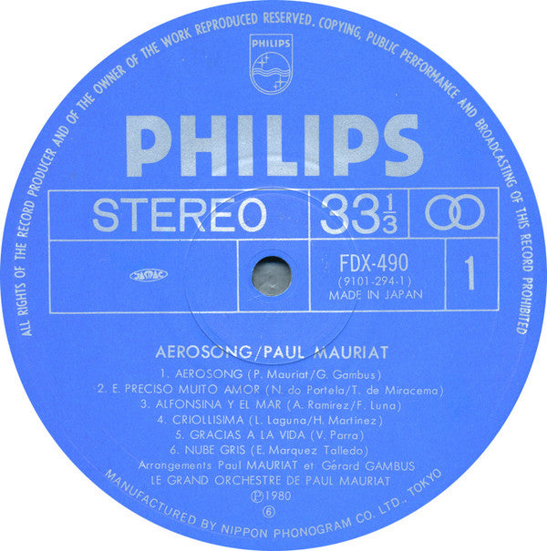 Le Grand Orchestre De Paul Mauriat - Aerosong (Vinyl, LP, Album) Near Mint (NM or M-) / Very Good (VG)