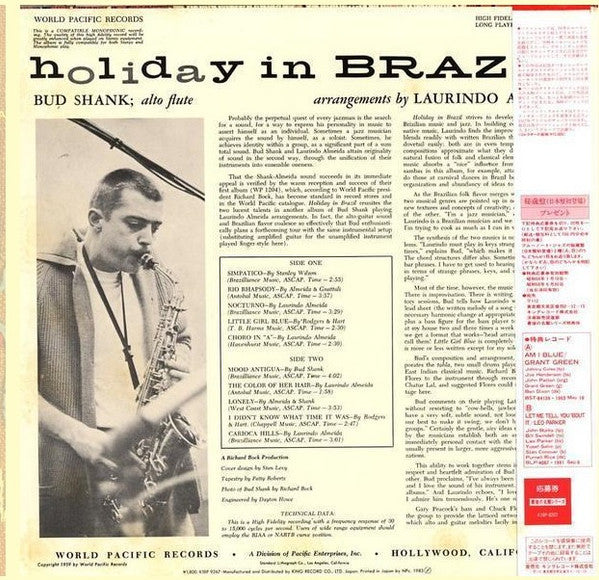 Bud Shank - Holiday In Brazil (Vinyl, LP, Album, Limited Edition, Reissue, Stereo) Very Good Plus (VG+) / Very Good (VG)