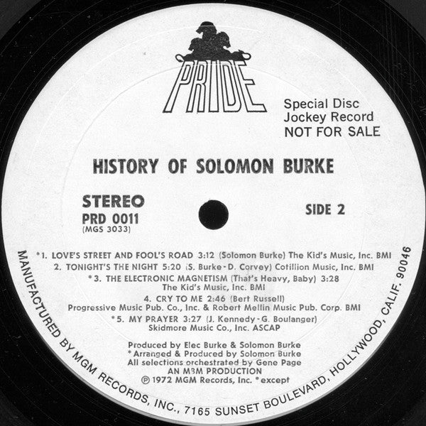 Solomon Burke - The History Of Solomon Burke (Vinyl, LP, Compilation, Promo) Very Good (VG) / Very Good (VG)