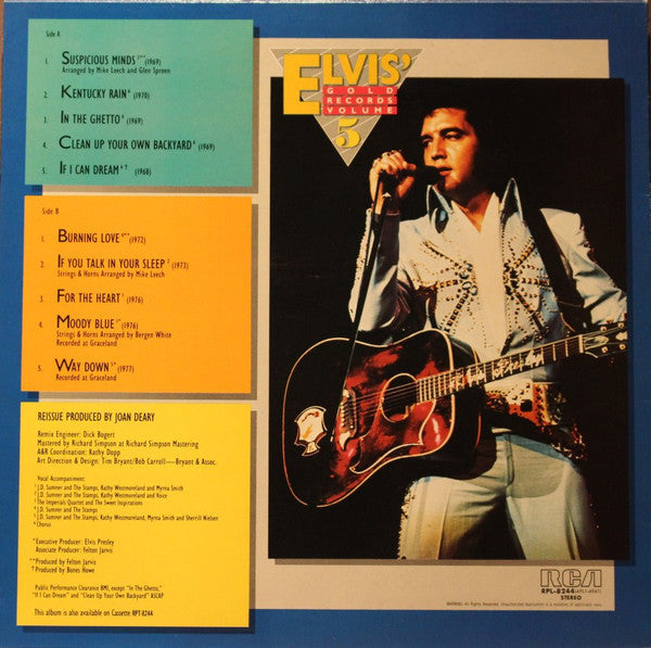 Elvis Presley - Elvis' Gold Records Volume 5 (Vinyl, LP, Compilation) Near Mint (NM or M-) / Very Good Plus (VG+)
