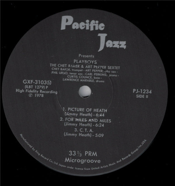 The Chet Baker-Art Pepper Sextet - Playboys (Vinyl, LP, Album, Limi...