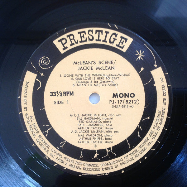 Jackie McLean - McLean's Scene (Vinyl, LP, Album, Reissue, Mono) Very Good Plus (VG+) / Very Good (VG)