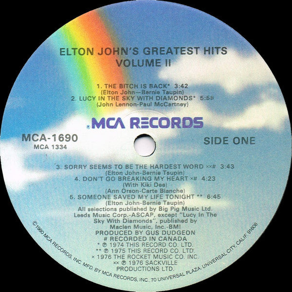 Elton John - Elton John's Greatest Hits Volume II (Vinyl, LP, Album, Compilation, Reissue) Very Good Plus (VG+) / Very Good (VG)