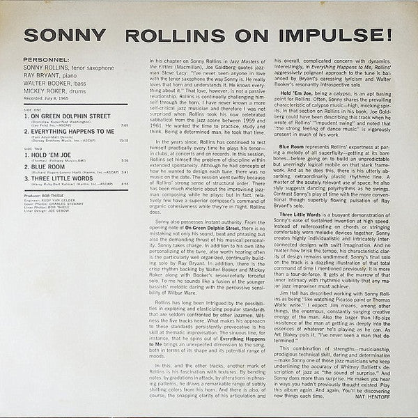 Sonny Rollins - On Impulse! (Vinyl, LP, Album, Stereo, Reissue) Very Good Plus (VG+) / Very Good Plus (VG+)