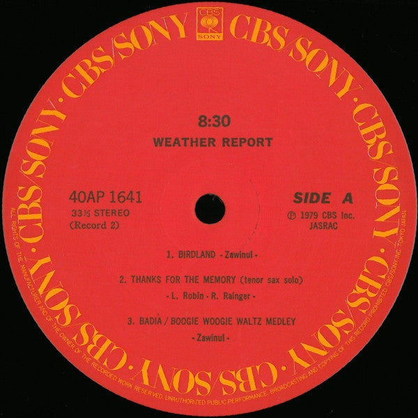 Weather Report - 8:30 (Vinyl, LP, Album)