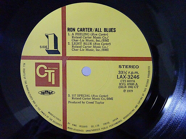 Ron Carter - All Blues (Vinyl, LP, Album, Limited Edition, Reissue, Stereo) Very Good Plus (VG+) / Very Good Plus (VG+)