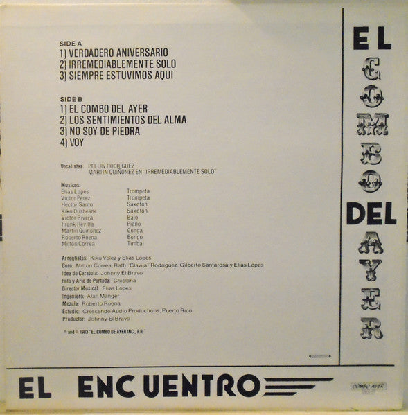 El Combo Del Ayer - El Encuentro (Vinyl, LP, Album) Very Good (VG) / Very Good (VG)