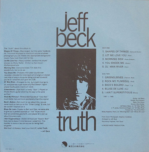 Jeff Beck - Truth (Vinyl, LP, Album, Stereo, Reissue)