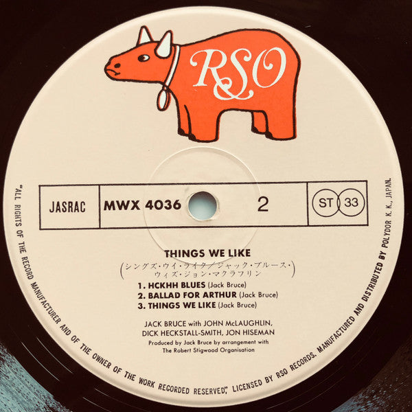 Jack Bruce - Things We Like (Vinyl, LP, Album, Reissue) Very Good (VG) / Very Good (VG)