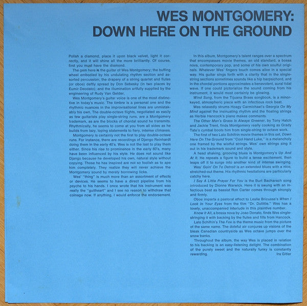 Wes Montgomery - Down Here On The Ground (Vinyl, LP, Album, Reissue)