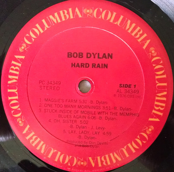 Bob Dylan - Hard Rain (Vinyl, LP, Album, Reissue) Very Good Plus (VG+) / Very Good (VG)