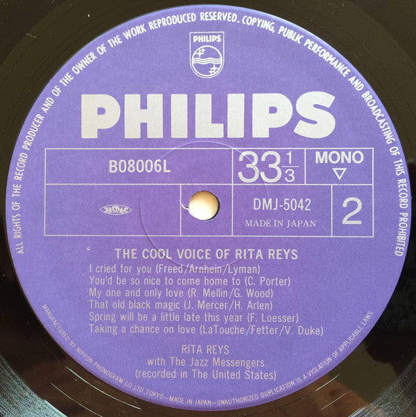 Rita Reys - The Cool Voice Of Rita Reys (Vinyl, LP, Album, Reissue, Mono) Very Good Plus (VG+) / Very Good Plus (VG+)